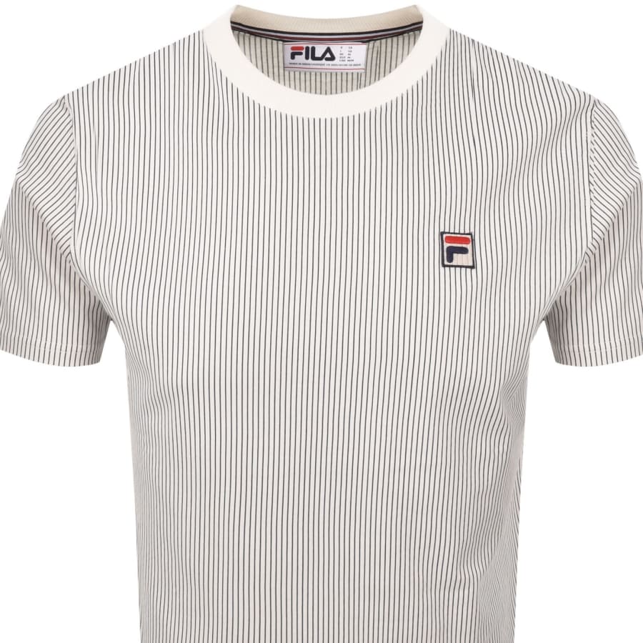 Image number 2 for Fila Vintage Pinstripe T Shirt Cream