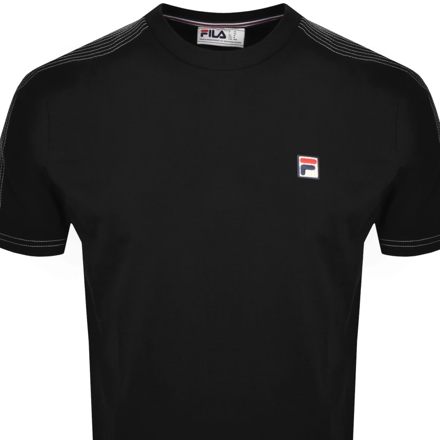 Image number 3 for Fila Vintage Contrast Stitch T Shirt Black