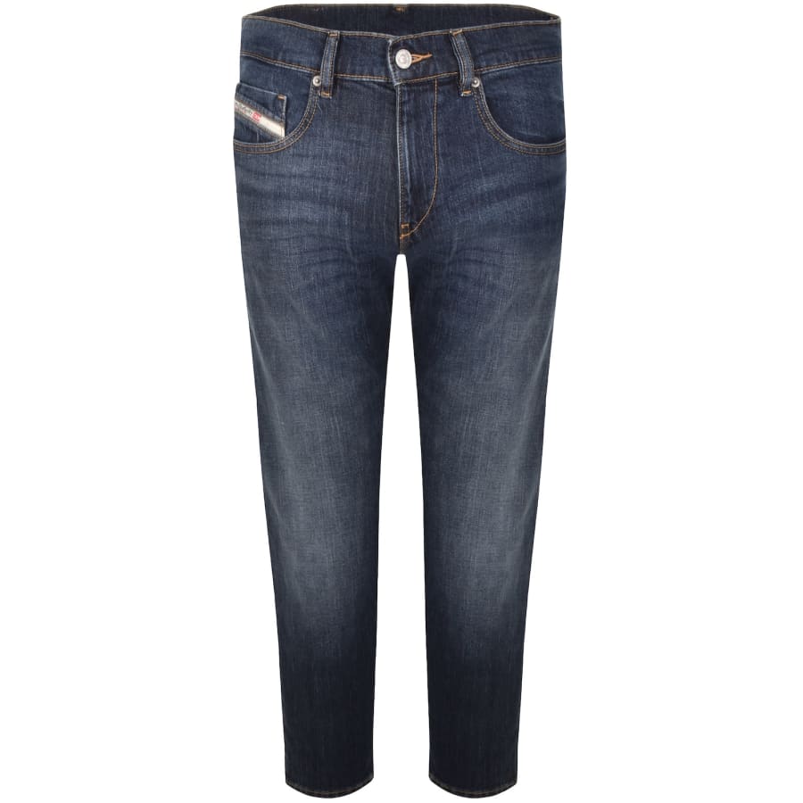 Image number 2 for Diesel D Strukt Slim Fit Dark Wash Jeans Blue
