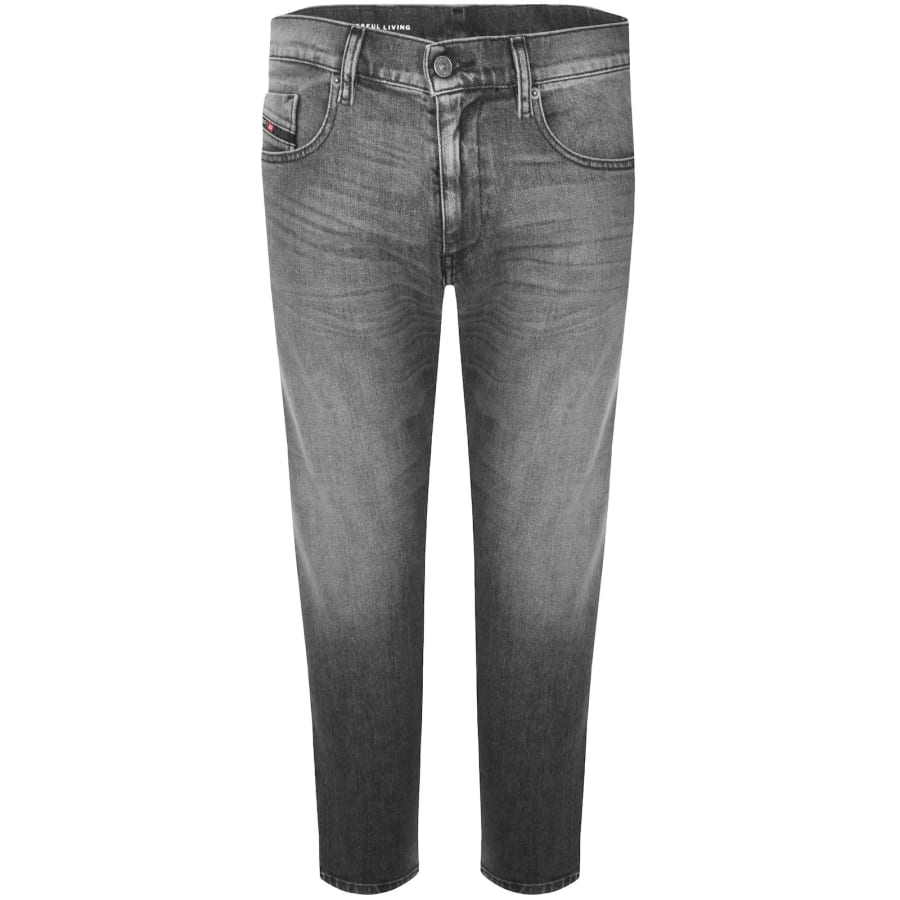 Image number 2 for Diesel D Strukt Slim Fit Light Wash Jeans Grey