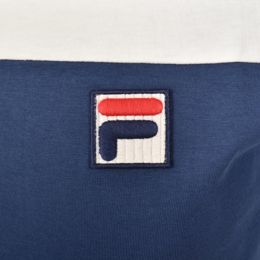 Image number 3 for Fila Vintage Aiden Colour Block T Shirt Navy