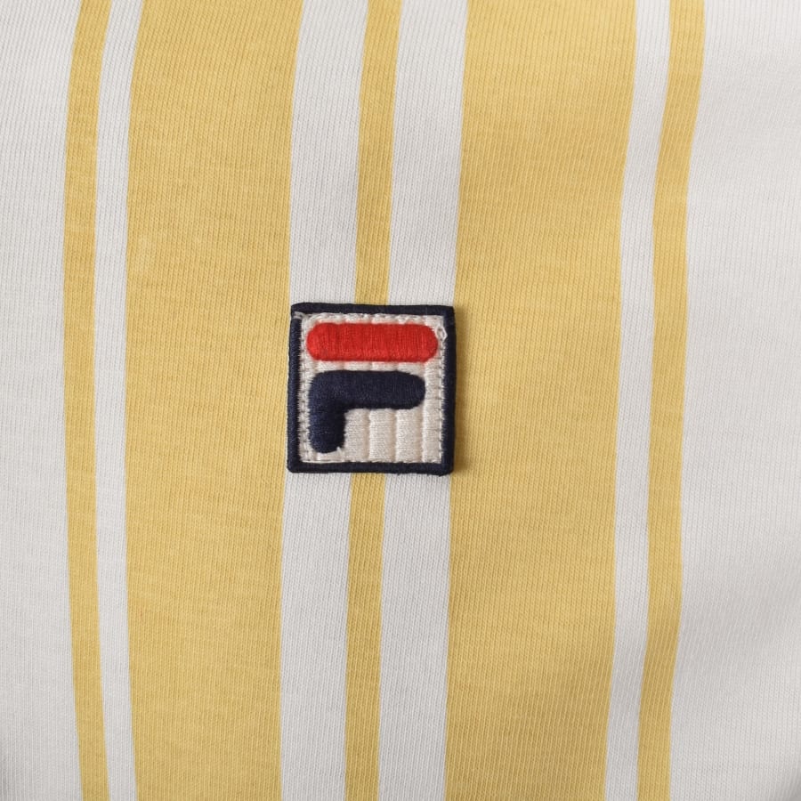 Image number 3 for Fila Vintage Dario Zip Polo T Shirt Cream