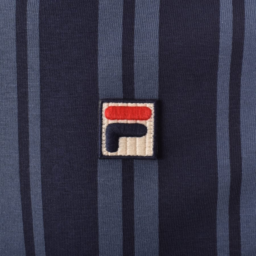 Image number 3 for Fila Vintage Dario Zip Polo T Shirt Blue