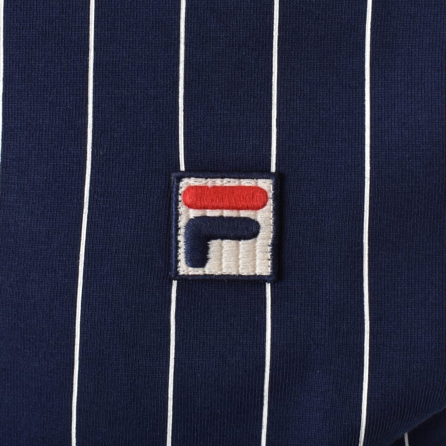 Image number 3 for Fila Vintage Classic Stripe Polo T Shirt Navy