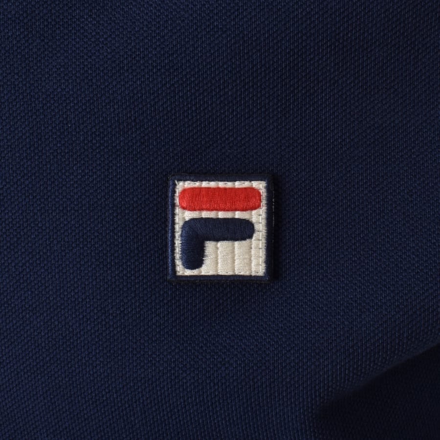 Image number 3 for Fila Vintage Monte Long Sleeve Polo T Shirt Navy