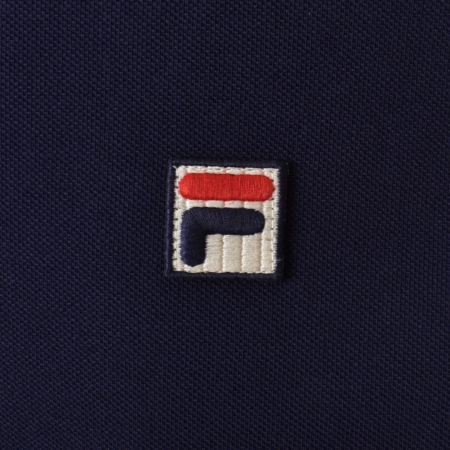 Image number 3 for Fila Vintage Tipped Rib Basic Polo T Shirt Navy