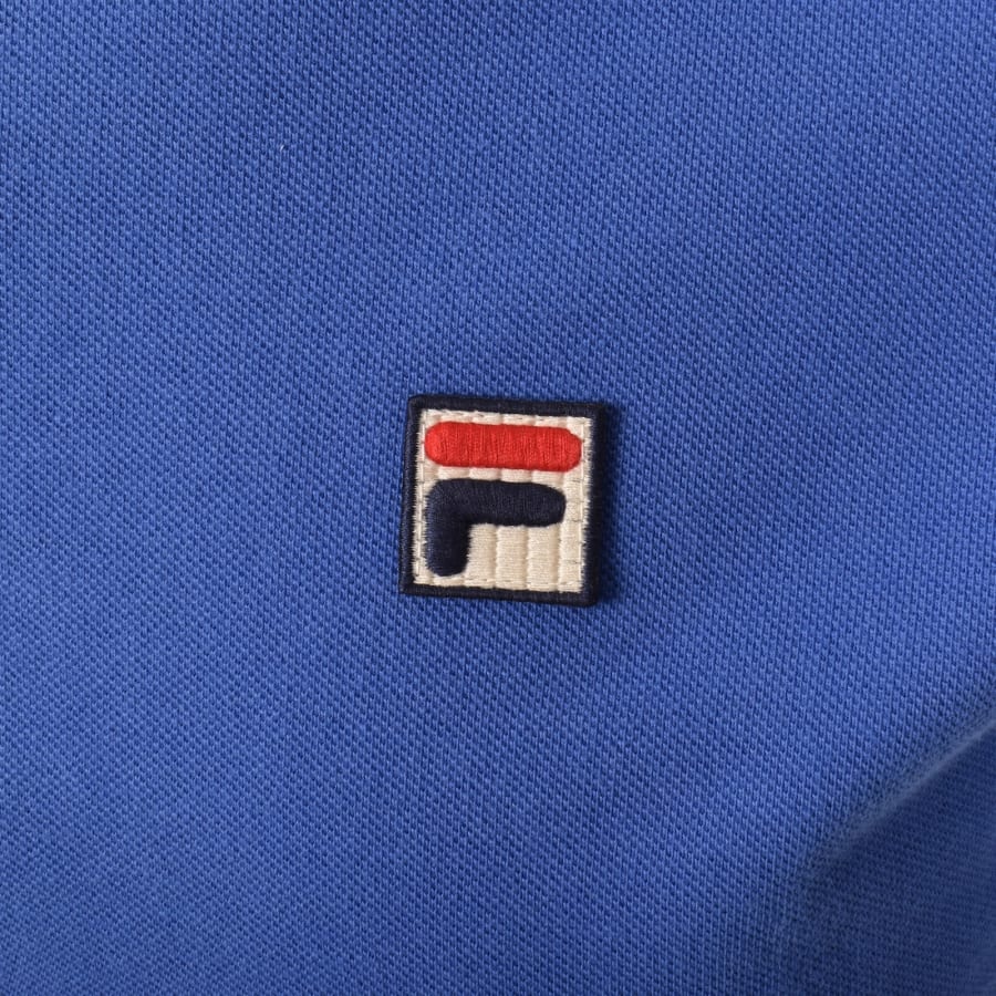 Image number 3 for Fila Vintage Tipped Rib Basic Polo T Shirt Blue