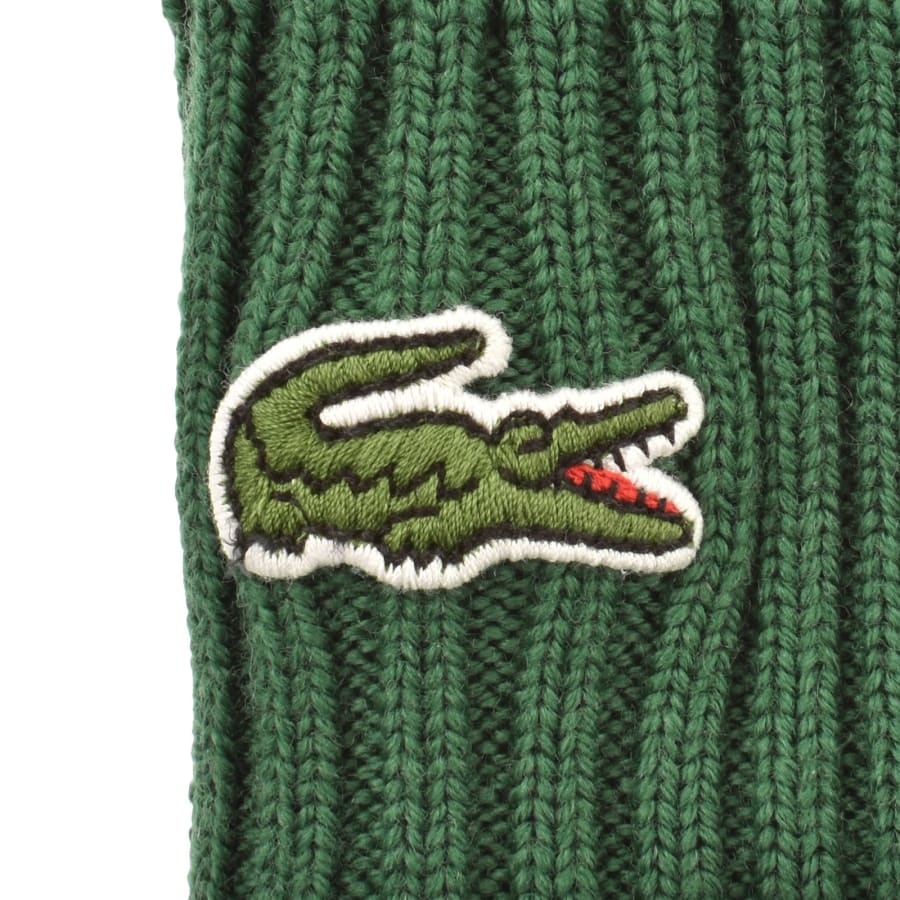 Image number 3 for Lacoste Knitted Beanie Green