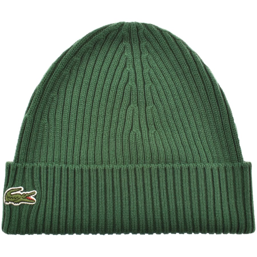 Image number 1 for Lacoste Knitted Beanie Green
