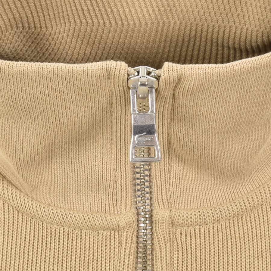 Image number 4 for Lacoste Quarter Zip Knit Sweatshirt Beige