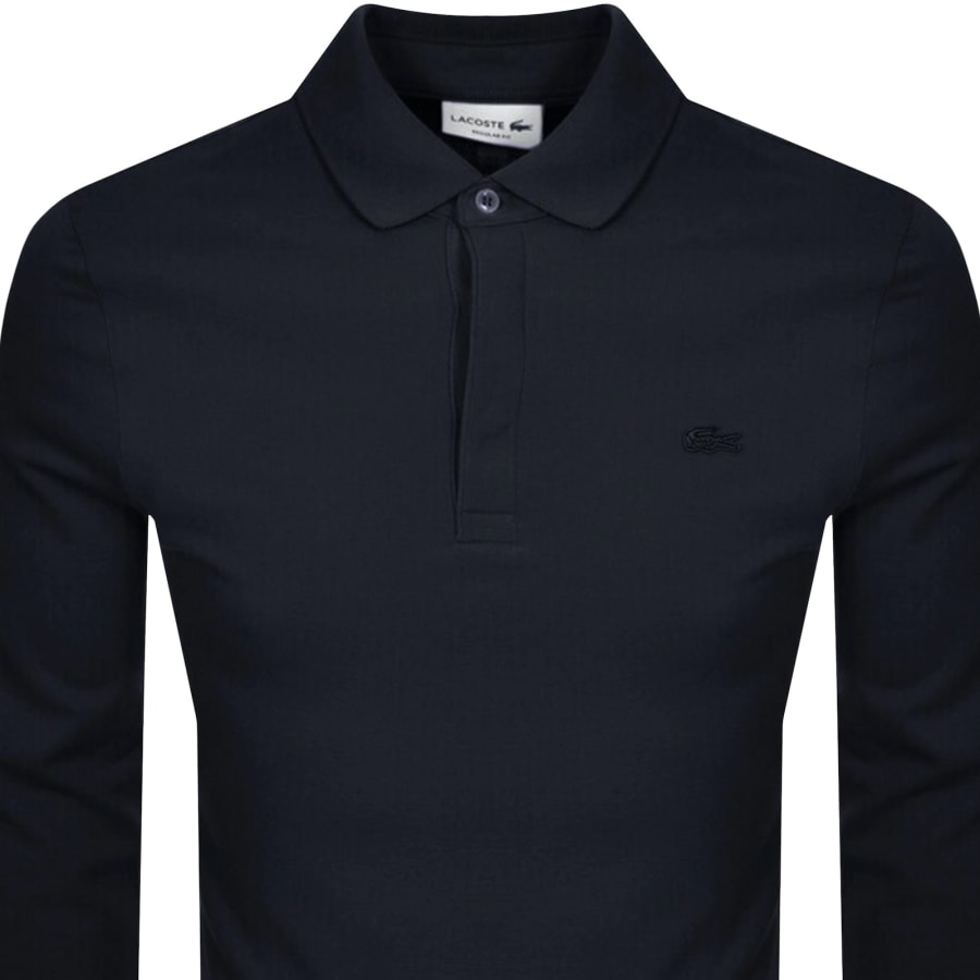 Image number 2 for Lacoste Long Sleeved Polo T Shirt Navy