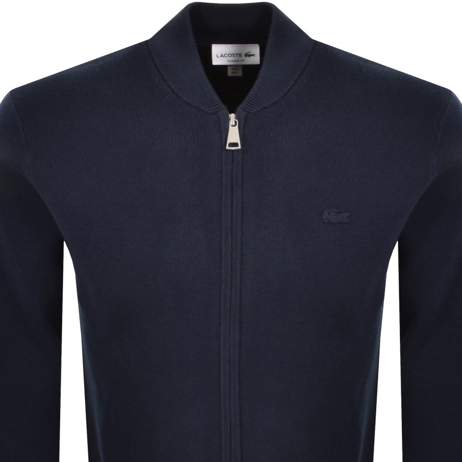 Image number 2 for Lacoste Full Zip Knit Jumper Navy