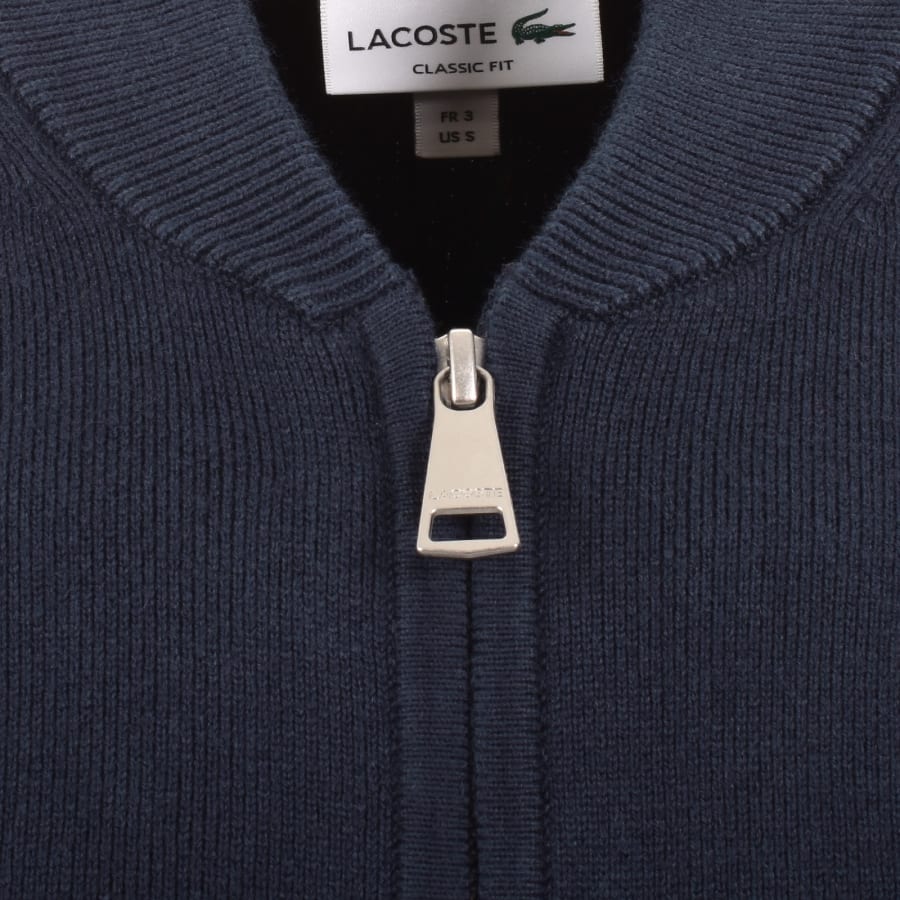 Image number 4 for Lacoste Full Zip Knit Jumper Navy