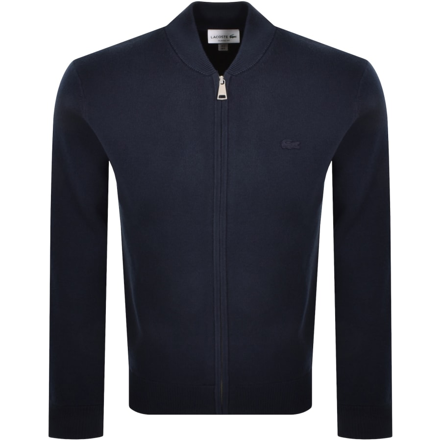 Image number 1 for Lacoste Full Zip Knit Jumper Navy