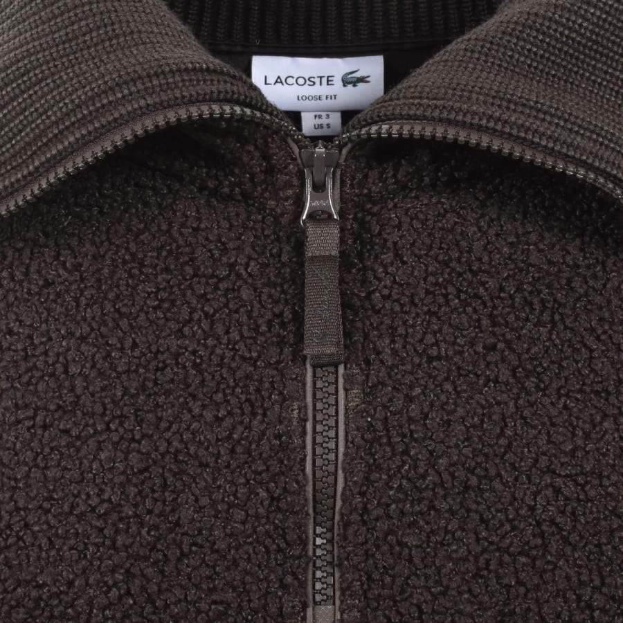 Image number 4 for Lacoste Quarter Zip Knit Fleece Brown