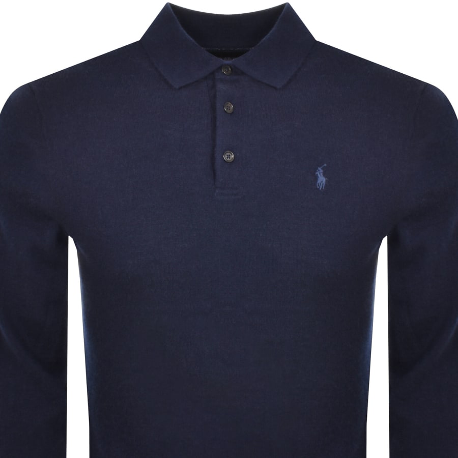 Image number 2 for Ralph Lauren Polo Knitted Wool Jumper Navy