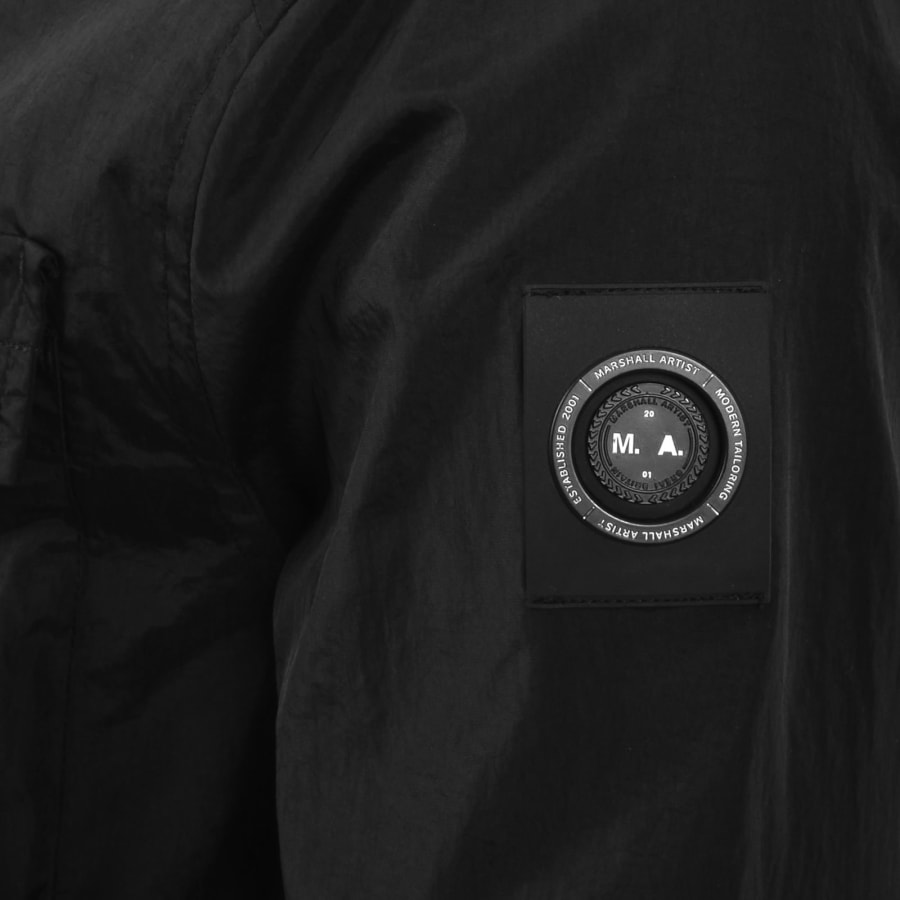 Image number 5 for Marshall Artist Crux Hooded Overshirt Black