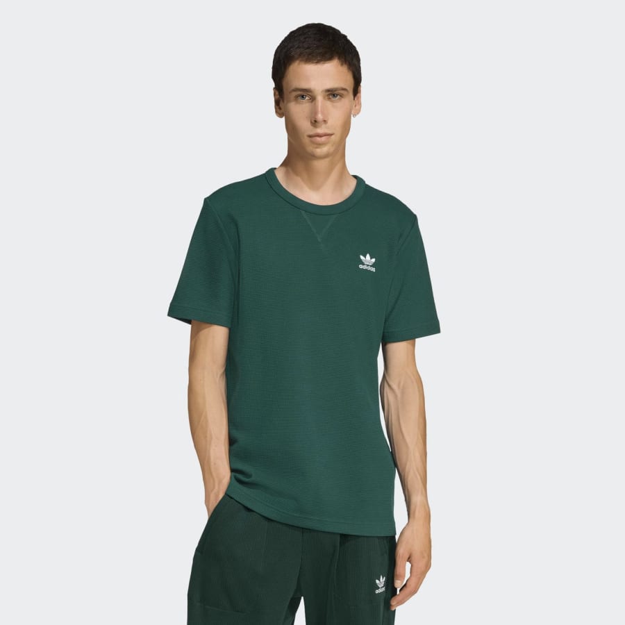 Image number 4 for adidas Originals Essential Waffle T Shirt Green