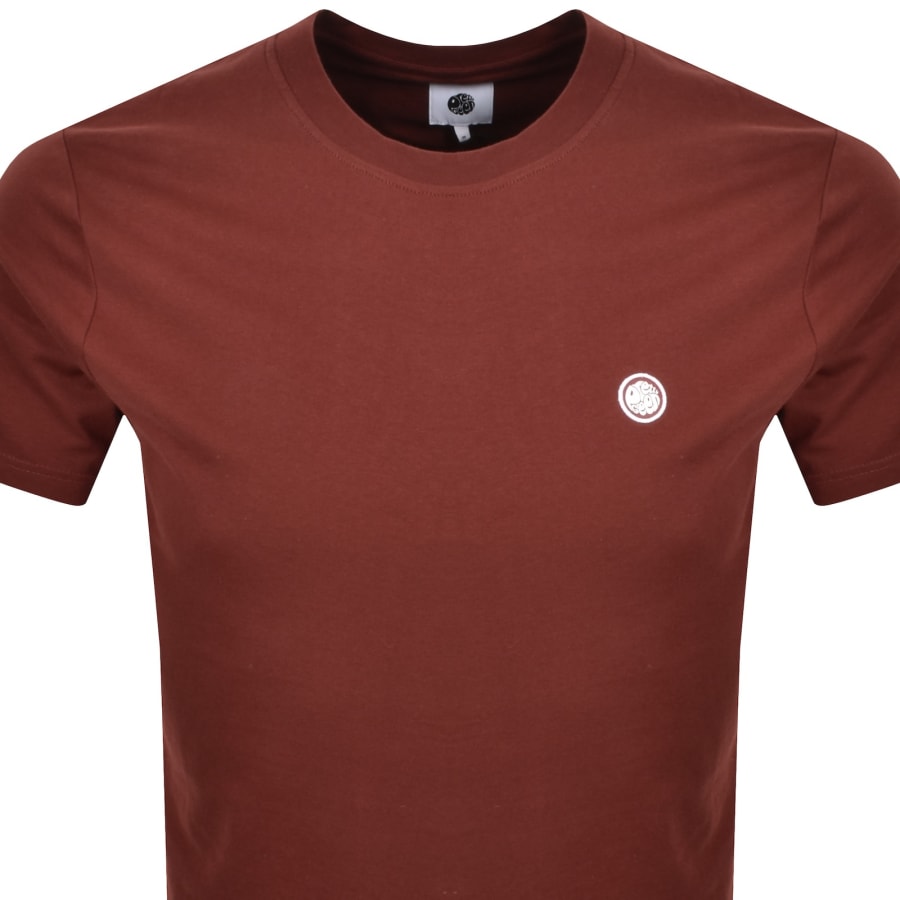 Image number 2 for Pretty Green Mitchell Crew Neck T Shirt Burgundy