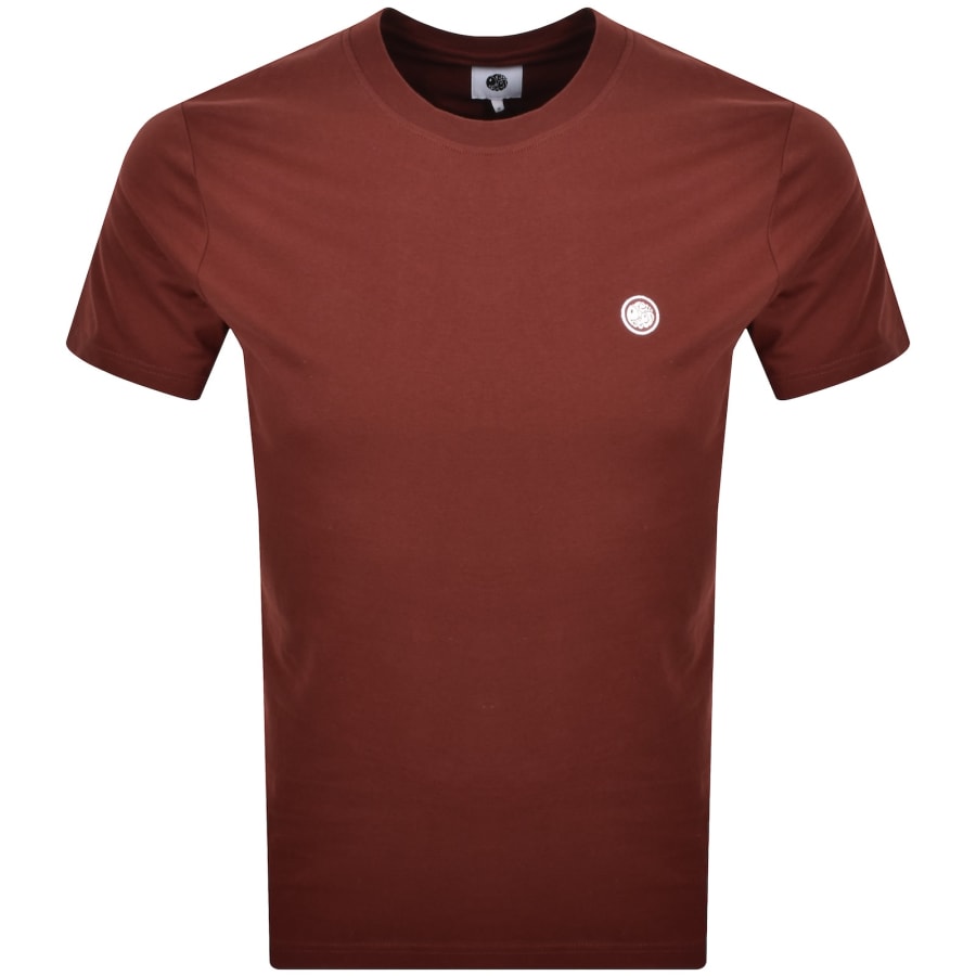 Image number 1 for Pretty Green Mitchell Crew Neck T Shirt Burgundy
