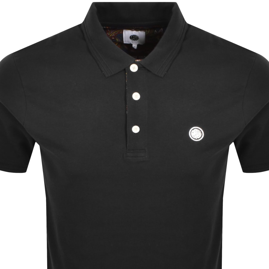 Image number 2 for Pretty Green Paisley Placket Polo T Shirt Black