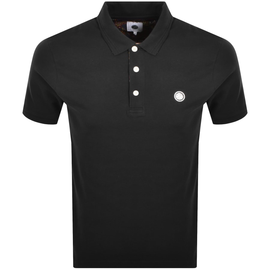 Image number 1 for Pretty Green Paisley Placket Polo T Shirt Black