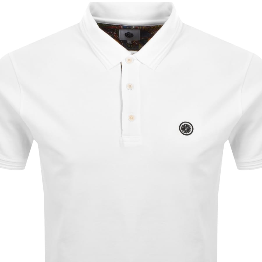 Image number 2 for Pretty Green Paisley Placket Polo T Shirt White