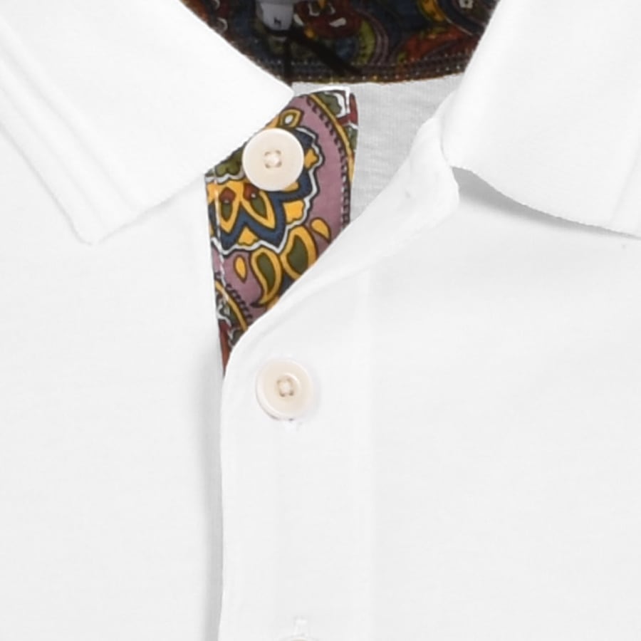Image number 4 for Pretty Green Paisley Placket Polo T Shirt White