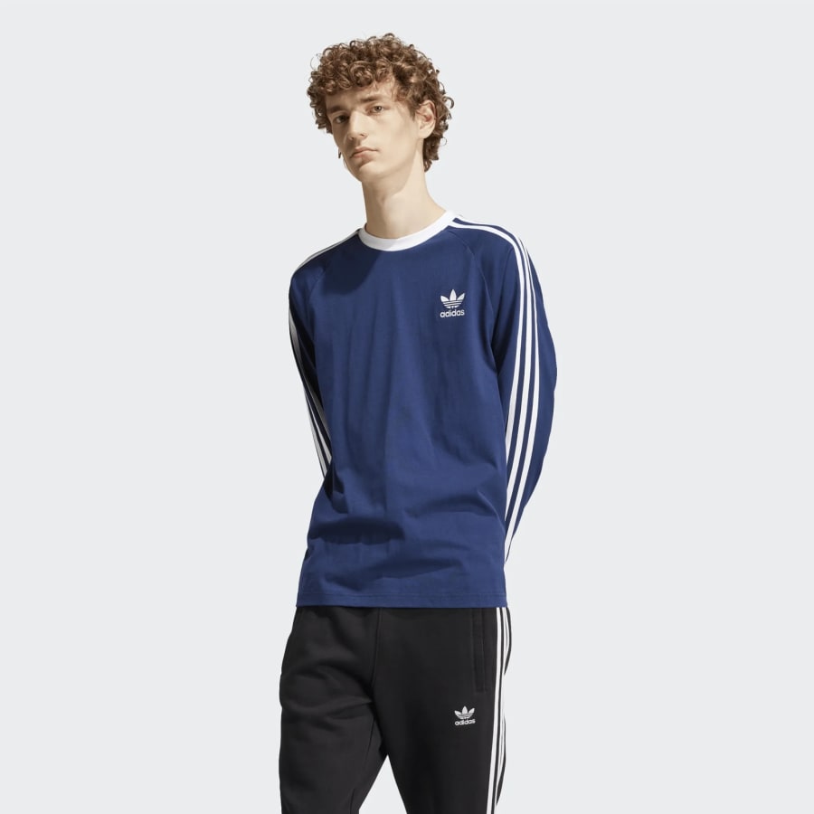 Image number 4 for adidas Originals Long Sleeve T Shirt Navy