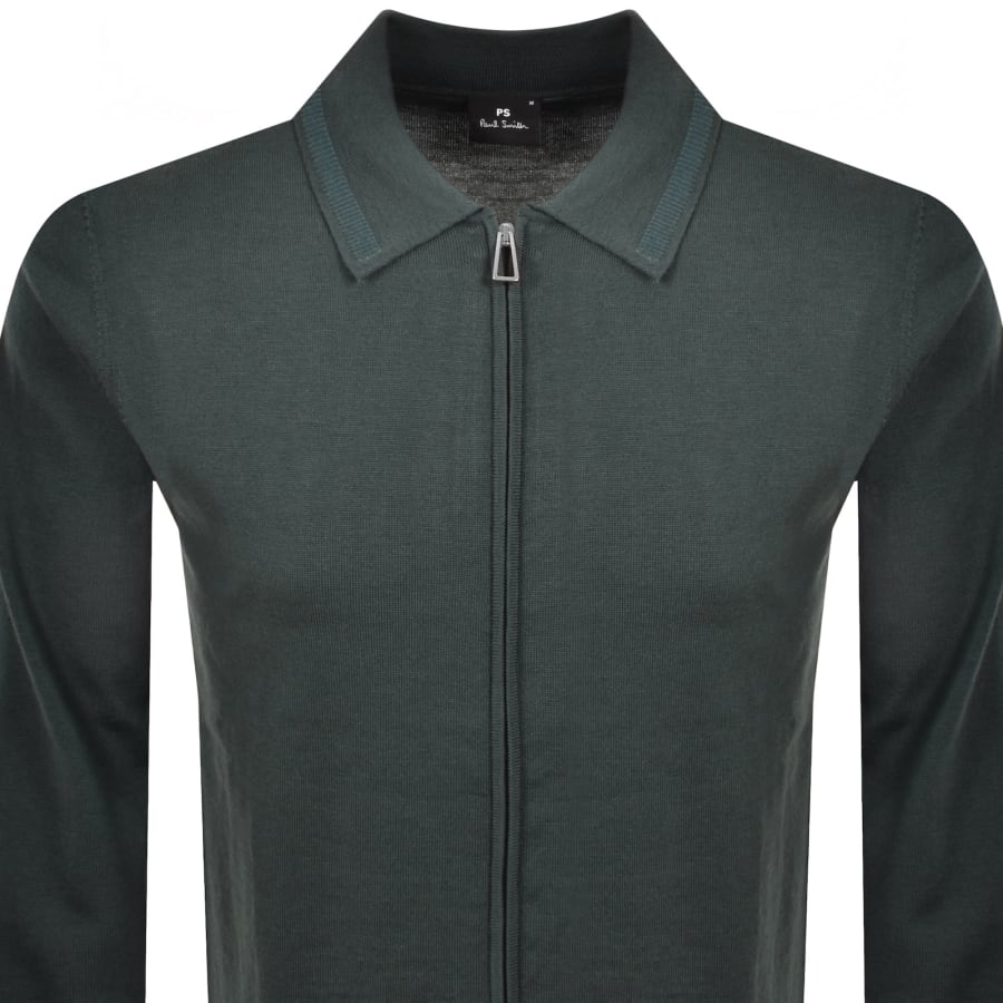 Image number 2 for Paul Smith Full Zip Cardigan Green