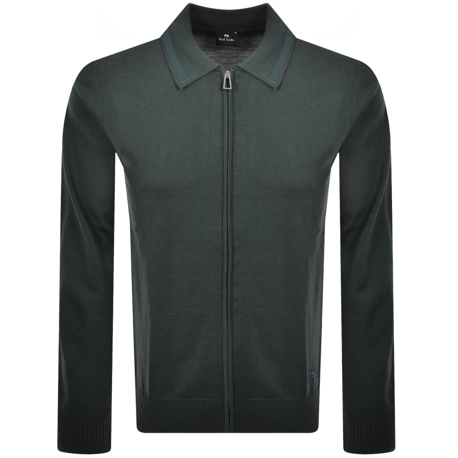 Image number 1 for Paul Smith Full Zip Cardigan Green