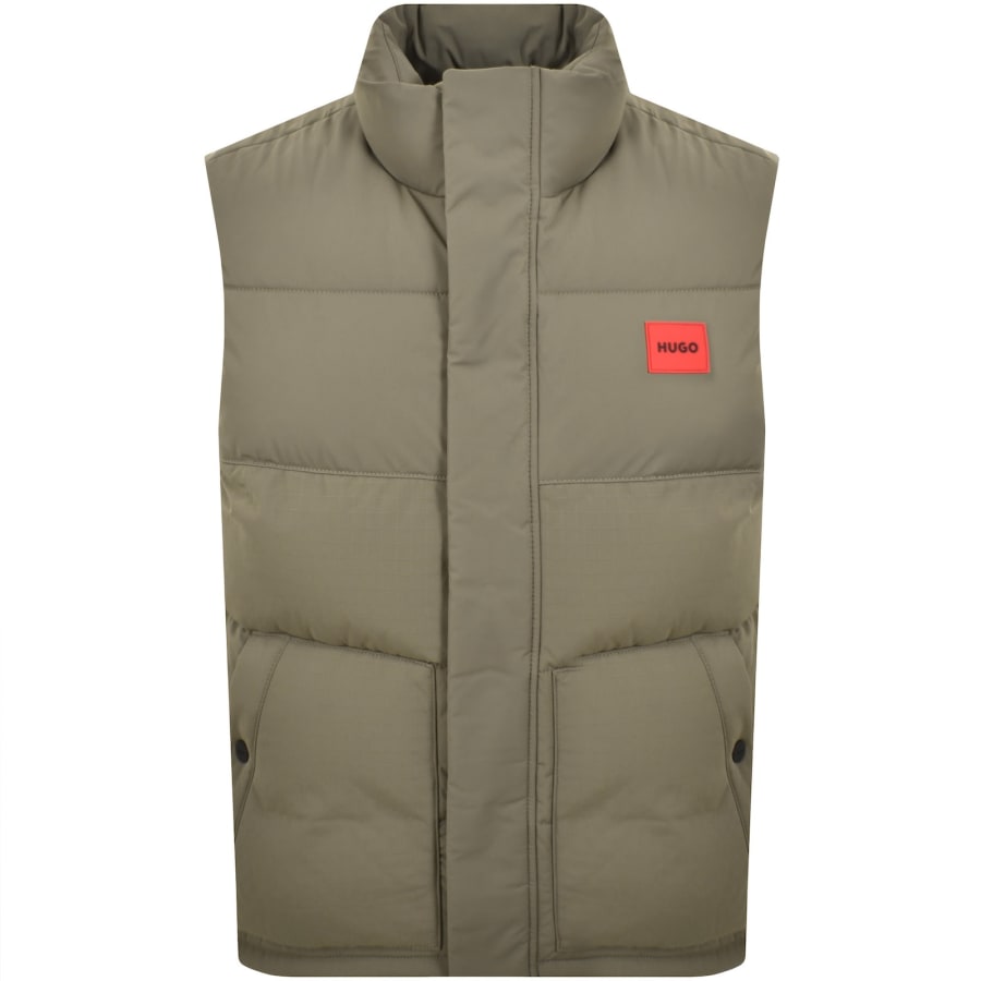 Image number 1 for HUGO Baltino Padded Gilet Medium Grey