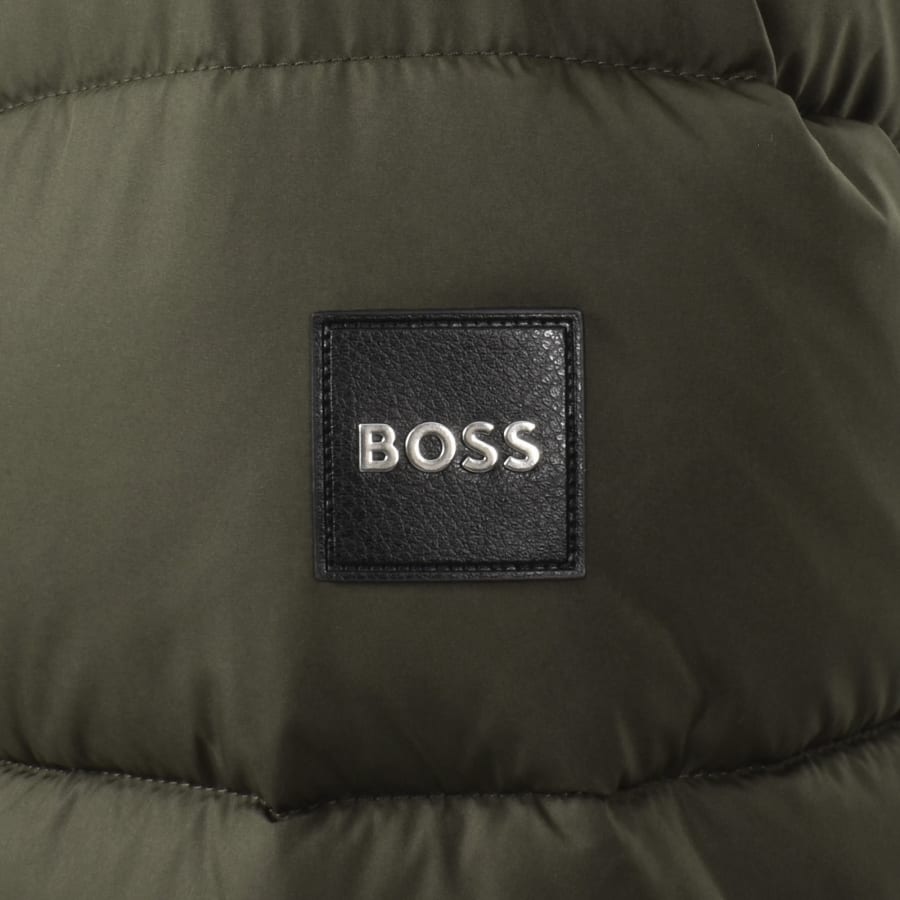 Image number 3 for BOSS Cenuto Longline Jacket Open Green