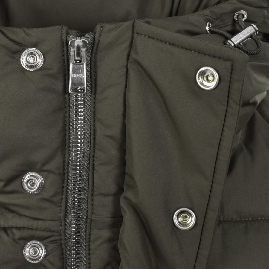 Image number 5 for BOSS Cenuto Longline Jacket Open Green