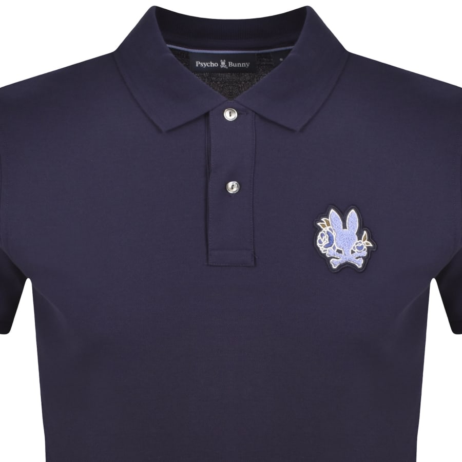 Image number 2 for Psycho Bunny Auguste Pique Polo T Shirt Navy