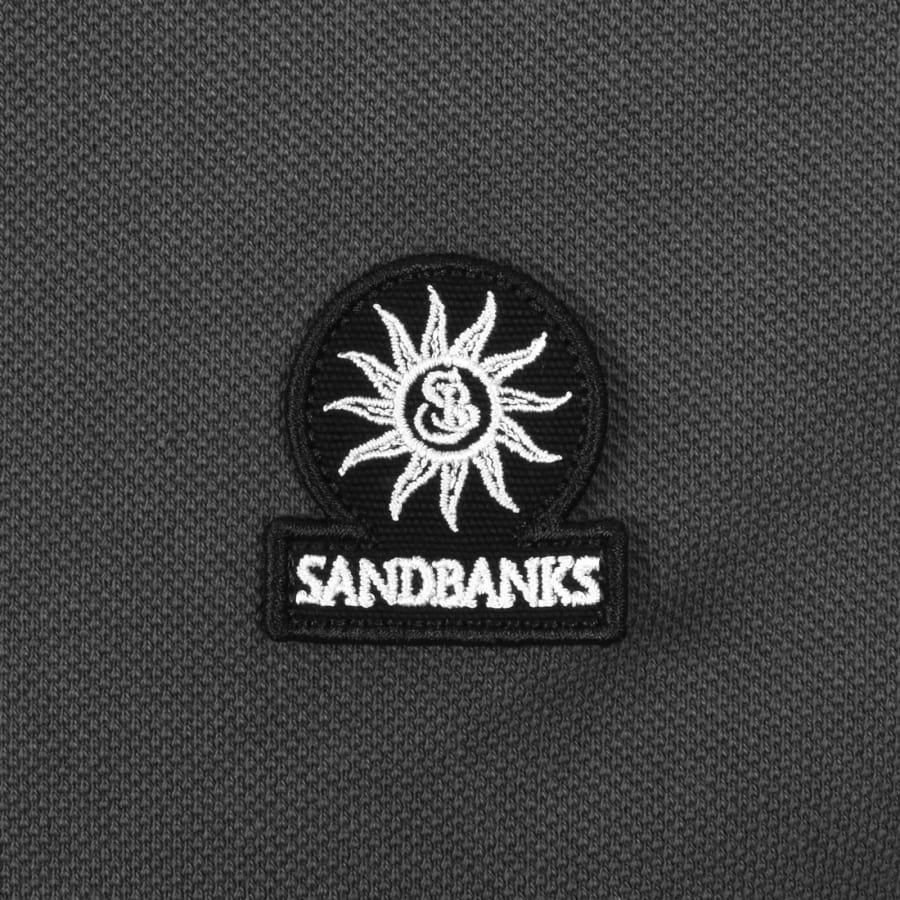 Image number 3 for Sandbanks Badge Logo Polo T Shirt Grey