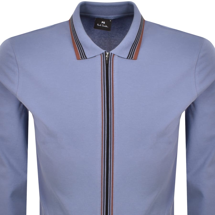 Image number 2 for Paul Smith Long Sleeved Polo T Shirt Purple