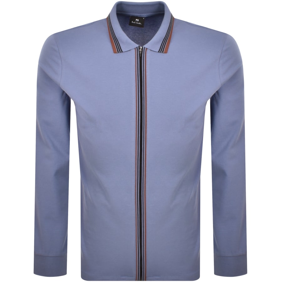 Image number 1 for Paul Smith Long Sleeved Polo T Shirt Purple