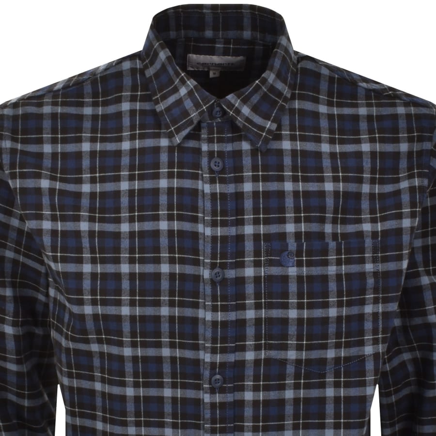 Image number 2 for Carhartt WIP Widmark Long Sleeve Shirt Blue