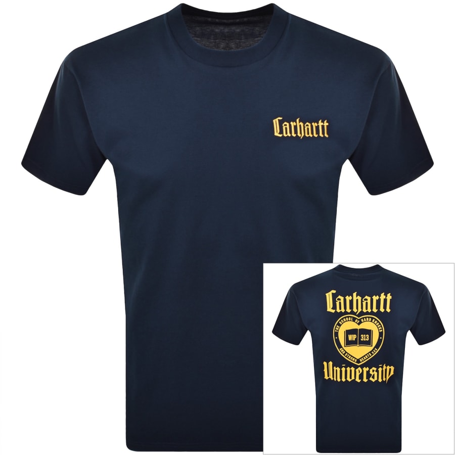 Image number 1 for Carhartt WIP Schooling T Shirt Navy