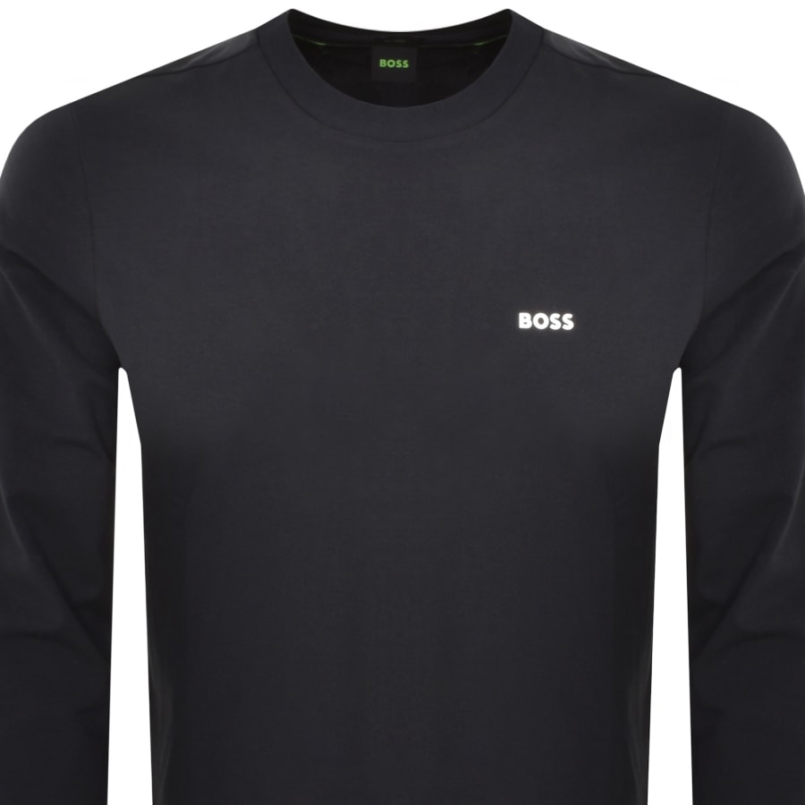 Image number 2 for BOSS Long Sleeved T Shirt Navy