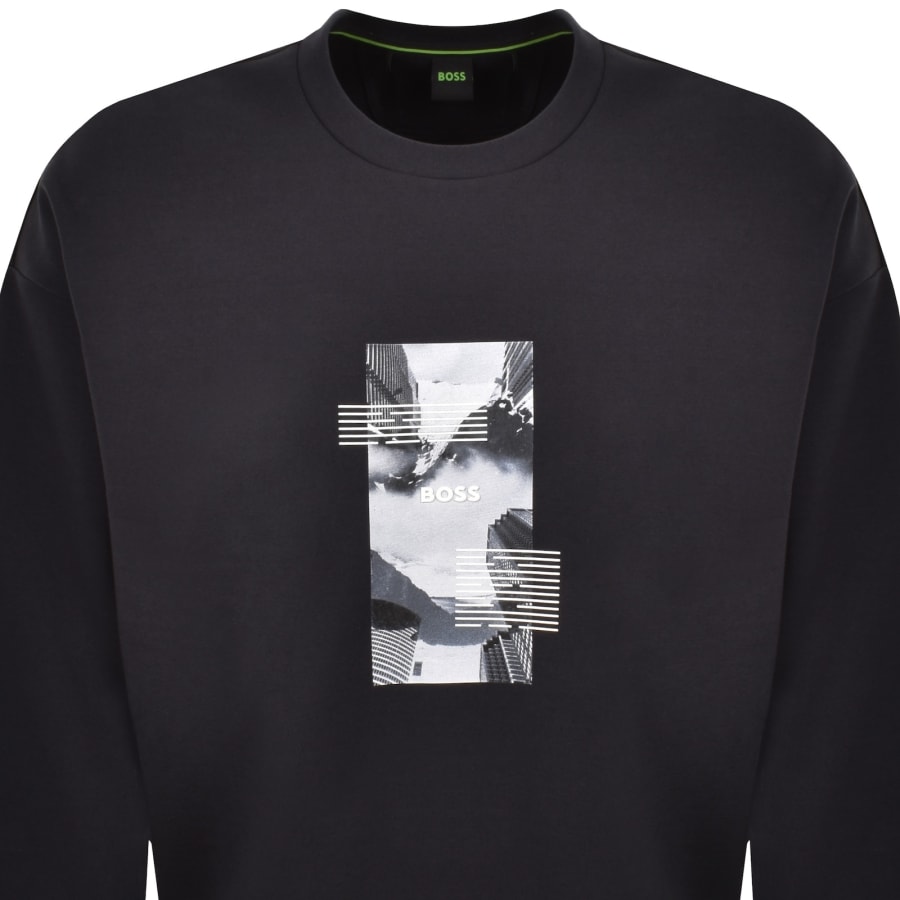 Image number 2 for BOSS Stenson Zone Oversized Sweatshirt Navy