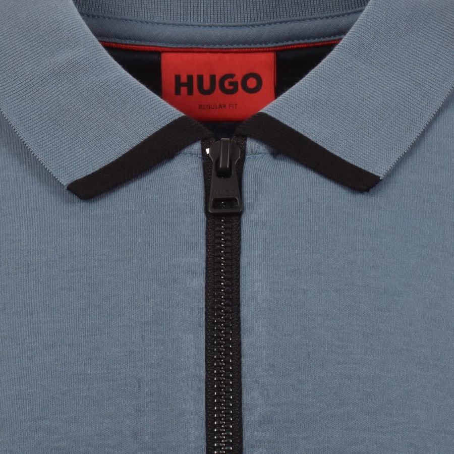 Image number 4 for HUGO Dalomino Polo T Shirt Open Blue