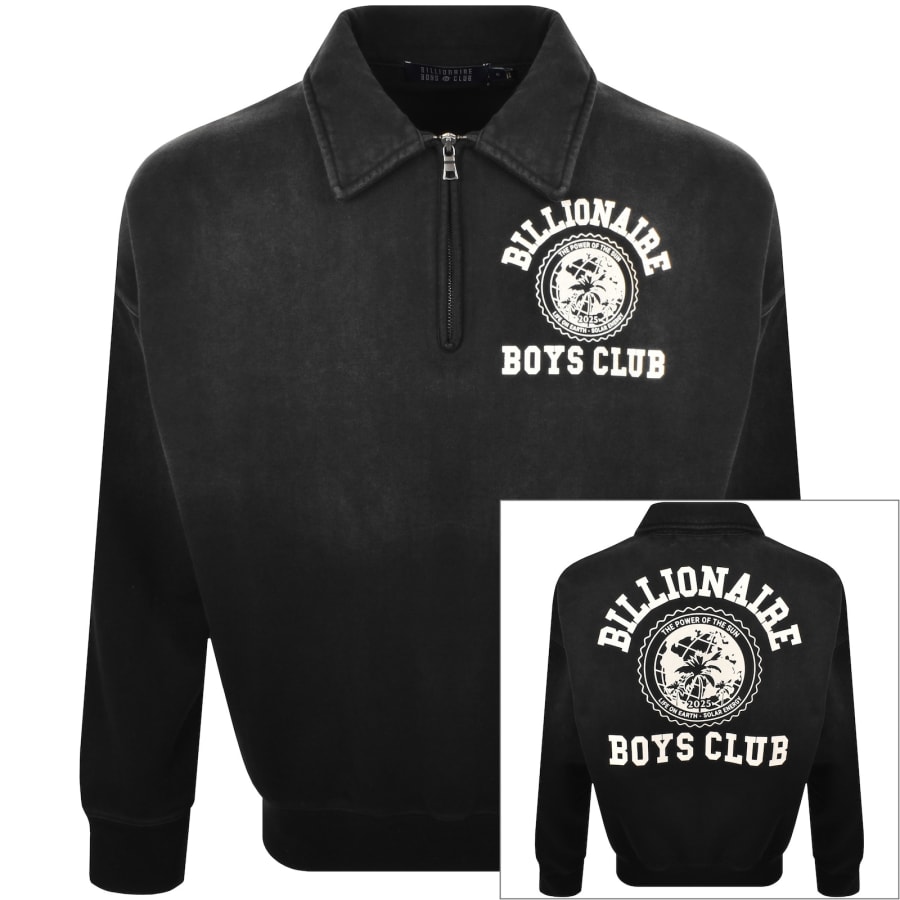 Image number 1 for Billionaire Boys Club Quarter Zip Sweatshirt Black