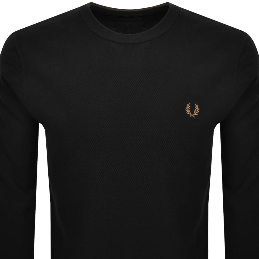 Image number 2 for Fred Perry Pique Stitch Jumper Black