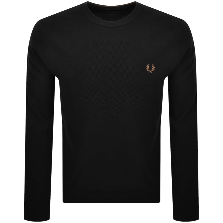 Image number 1 for Fred Perry Pique Stitch Jumper Black