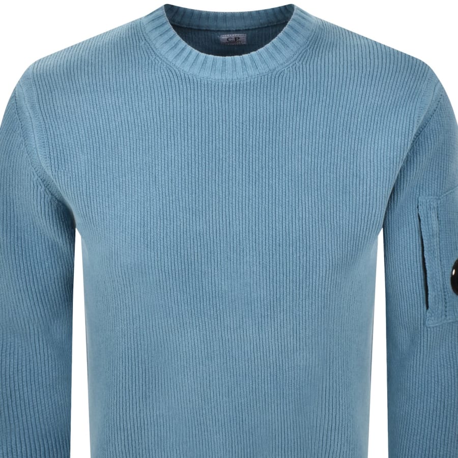 Image number 3 for CP Company Rib Knit Jumper Blue