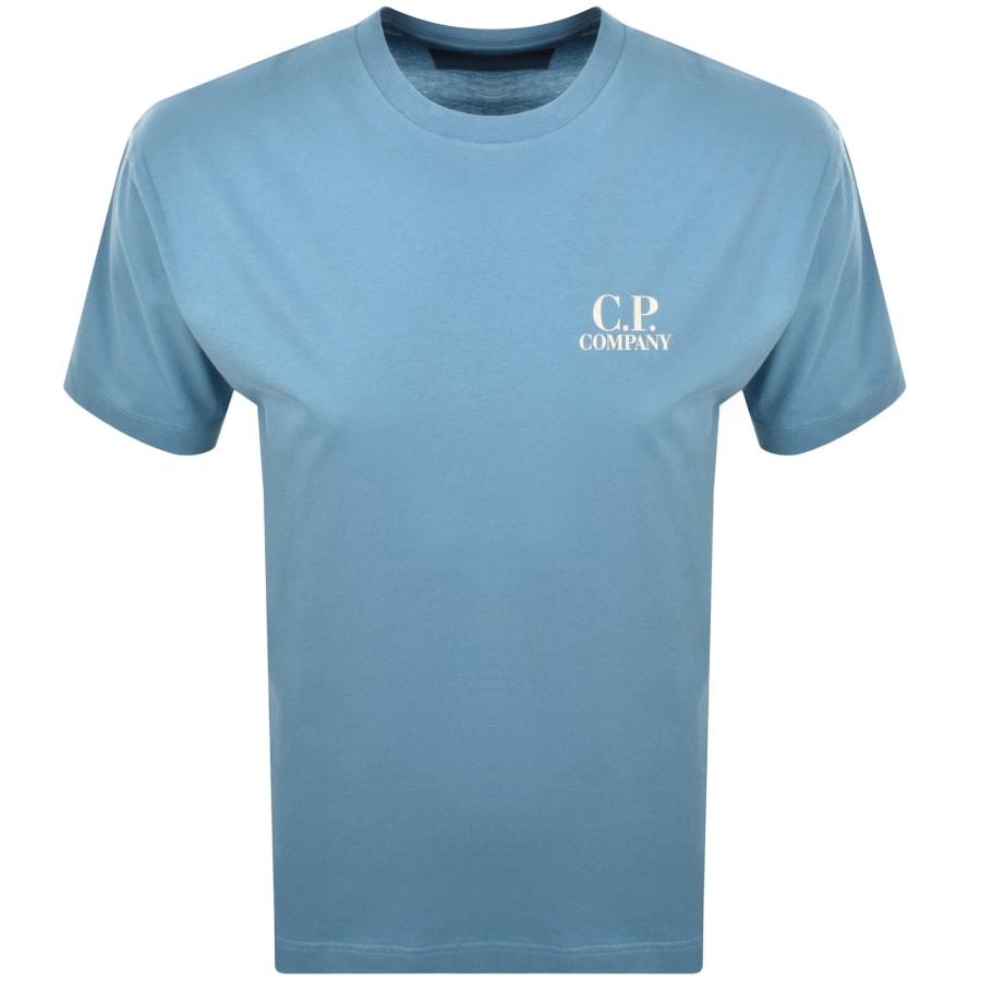 Image number 2 for CP Company Logo T Shirt Aegean Blue