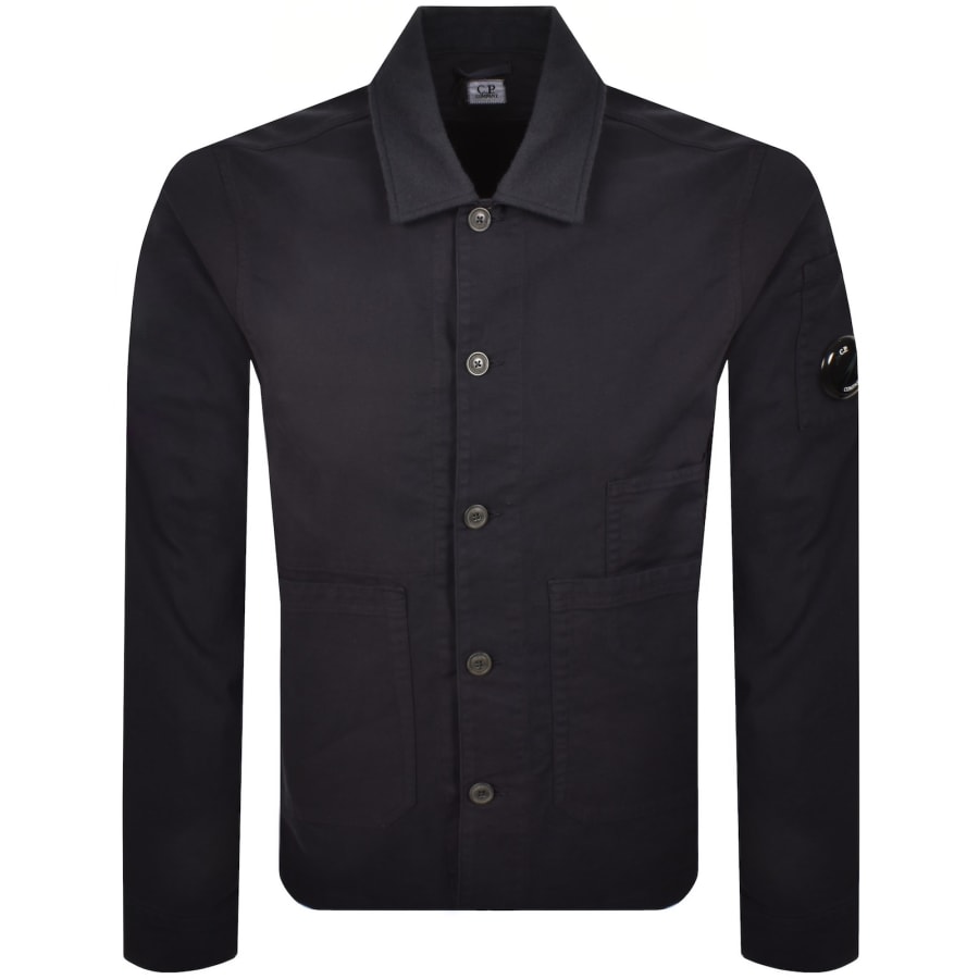 Image number 2 for CP Company Double Satin Overshirt Navy
