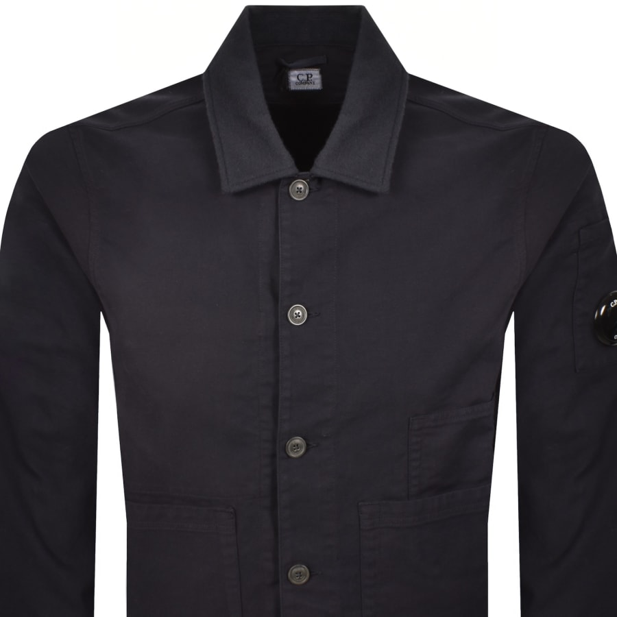 Image number 3 for CP Company Double Satin Overshirt Navy